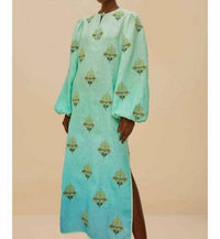 Farm Rio - Palm Tree Tapestry Embroidery Tunic Dress