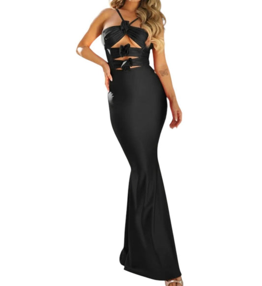 Jessica Angel - Floral Cutout Gown With Strappy Design