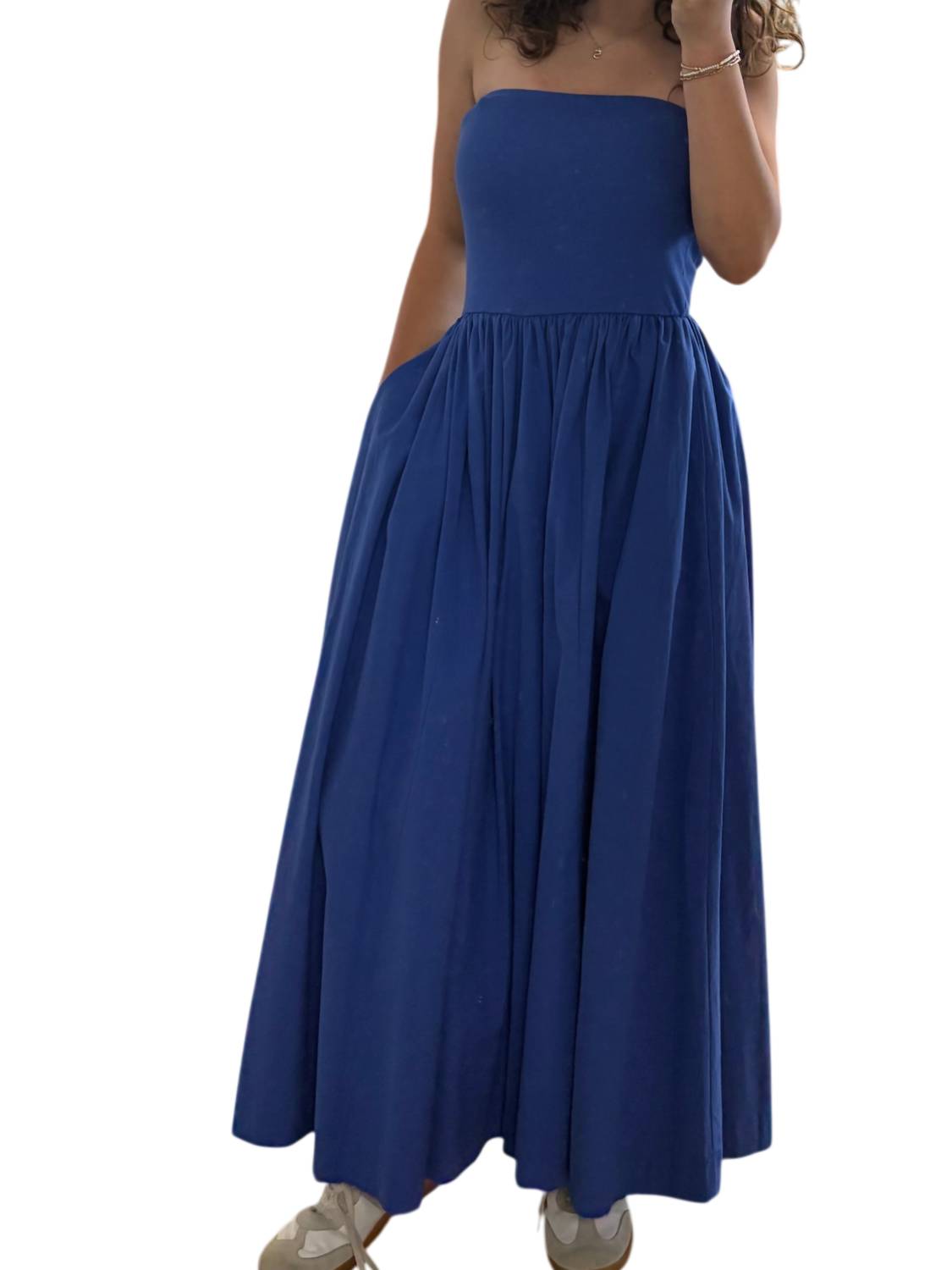 Hyfve - Strapless Flowy Midi Dress