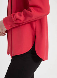 Lysse - Defined Long Sleeve Tie Neck Top