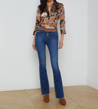 L'Agence - Ruth High Rise Straight Leg Denim Jean