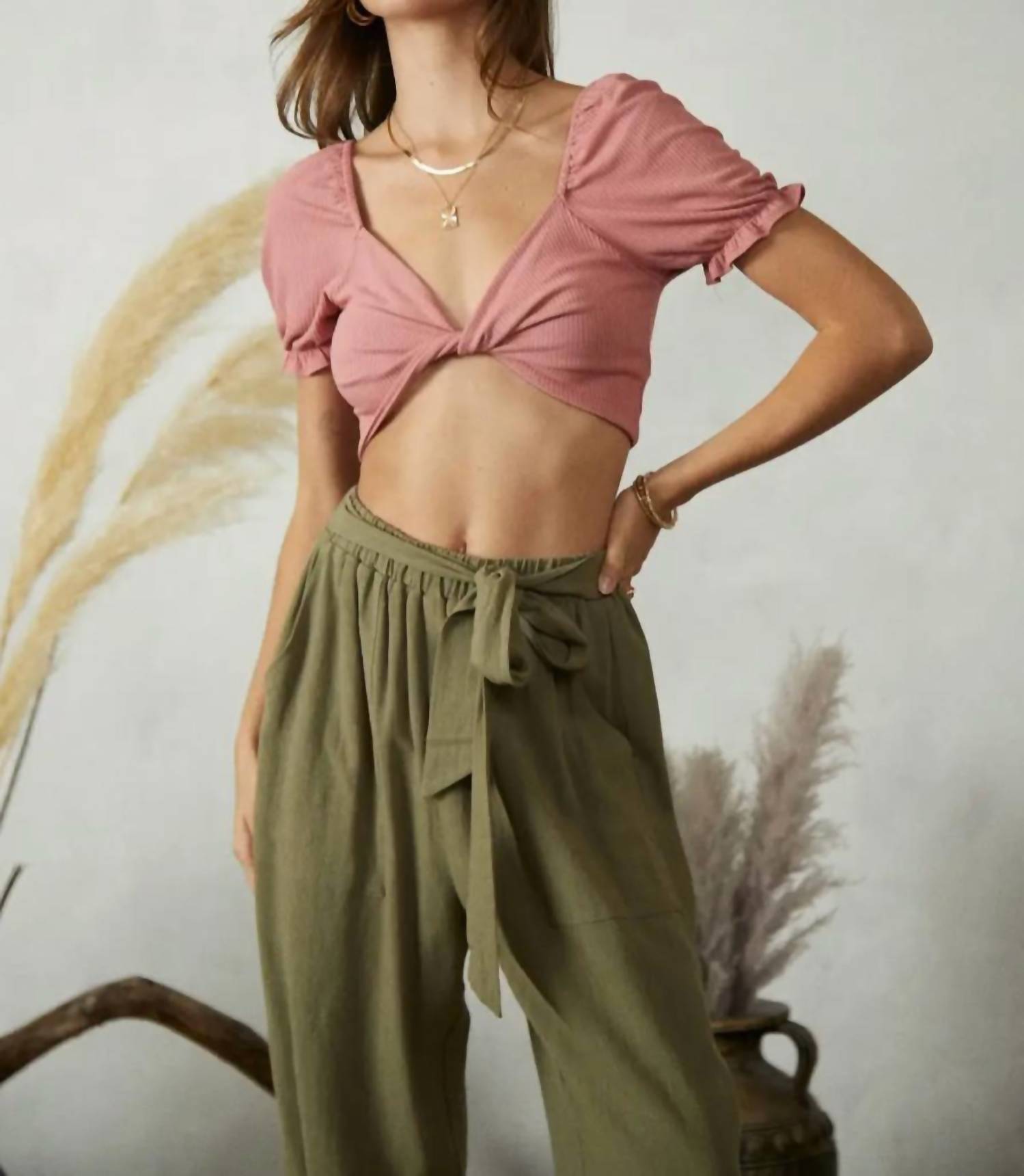 Tina Twist Front Crop Top