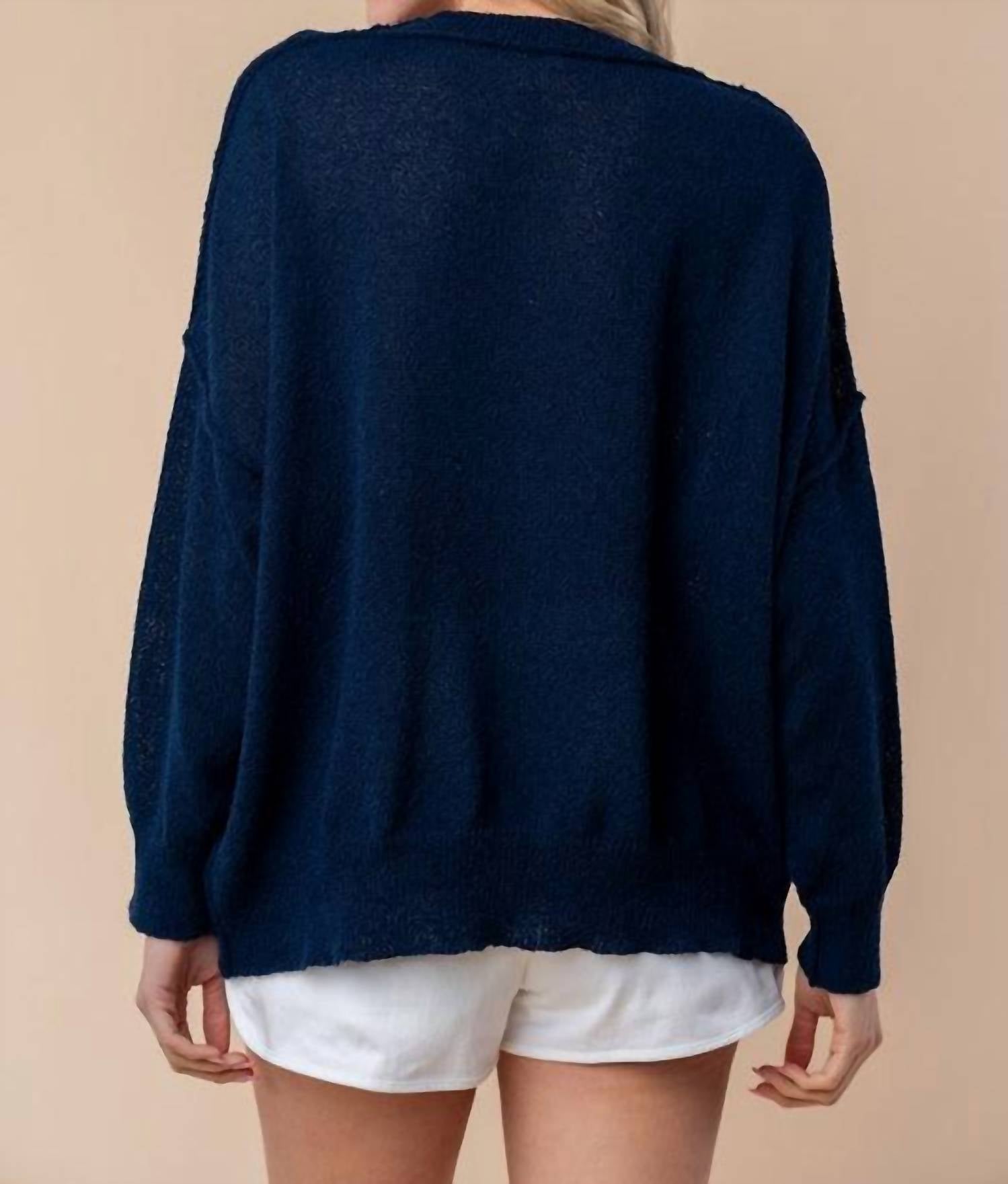 White Birch - American Flag Print Lightweight Sweater