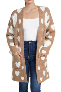 Love Token - Hearts Long Sleeve Cardigan