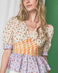 English Factory - Mixed Floral Print Top