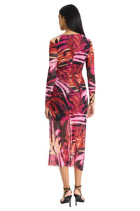 Donna Morgan - Maggy London Violeta Mesh Midi Gathered Dress