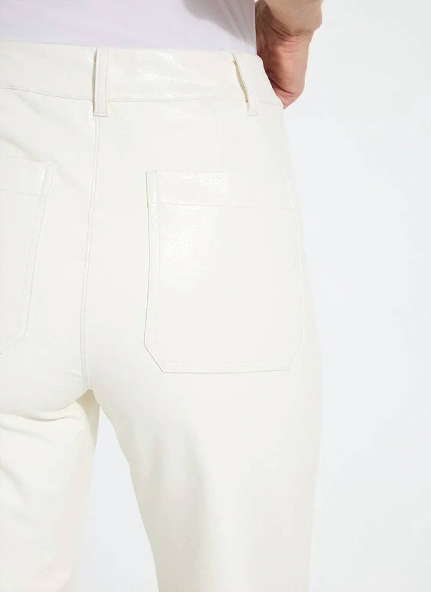 Lysse Vegan Leather Wide Leg Pants in snow white - women's pants - view 4