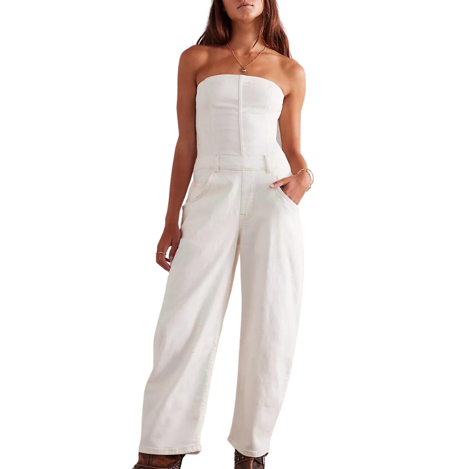 Free People - Women's We The Free Je Suis Pret Barrel Jumpsuit