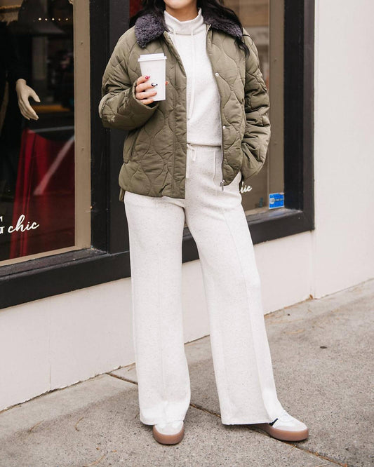 Ichi - Contrast Collar Puffer Jacket