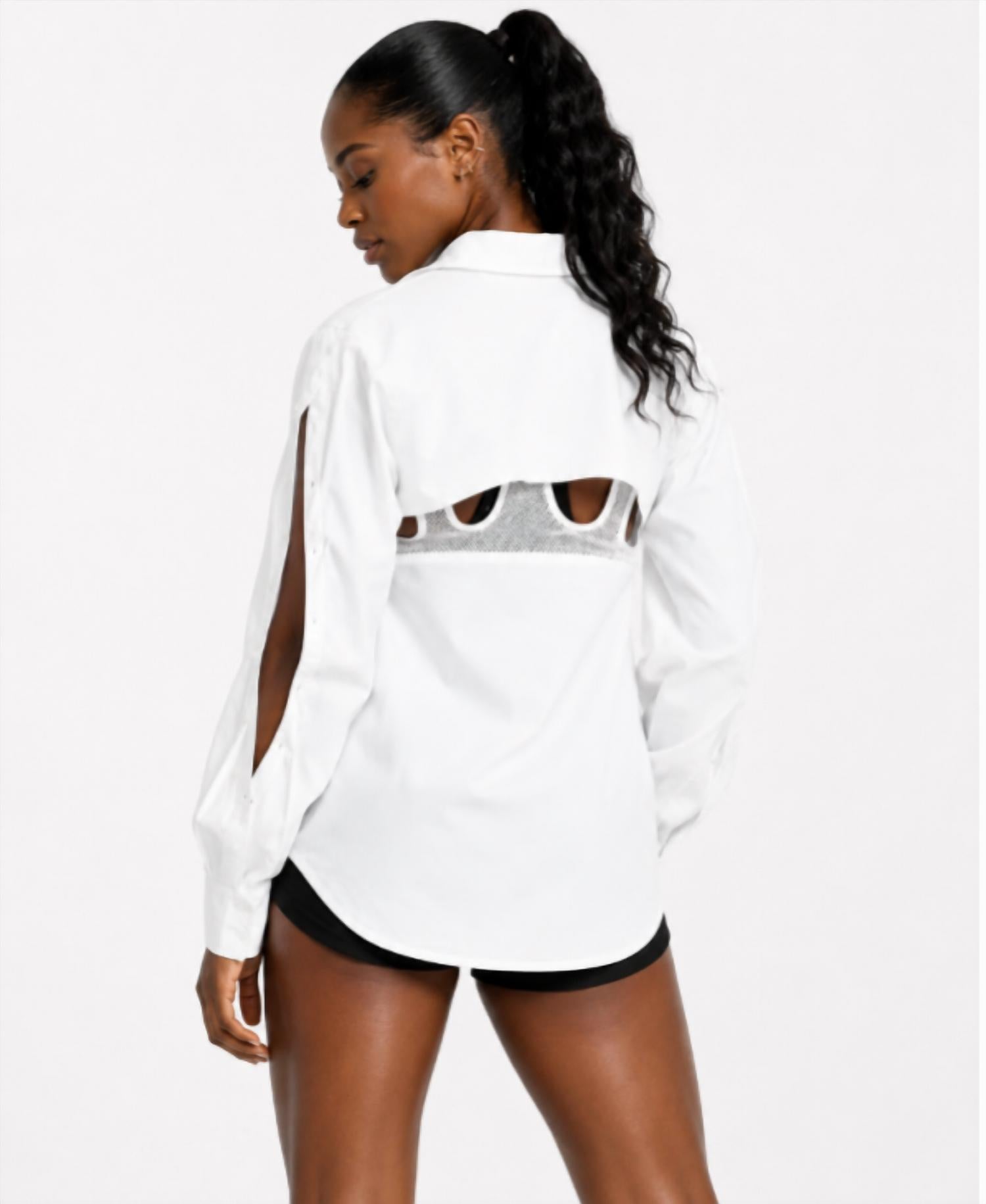 The Athletic Side Of Us - Anne Detachable Back Shirt – Two-way Spring Top