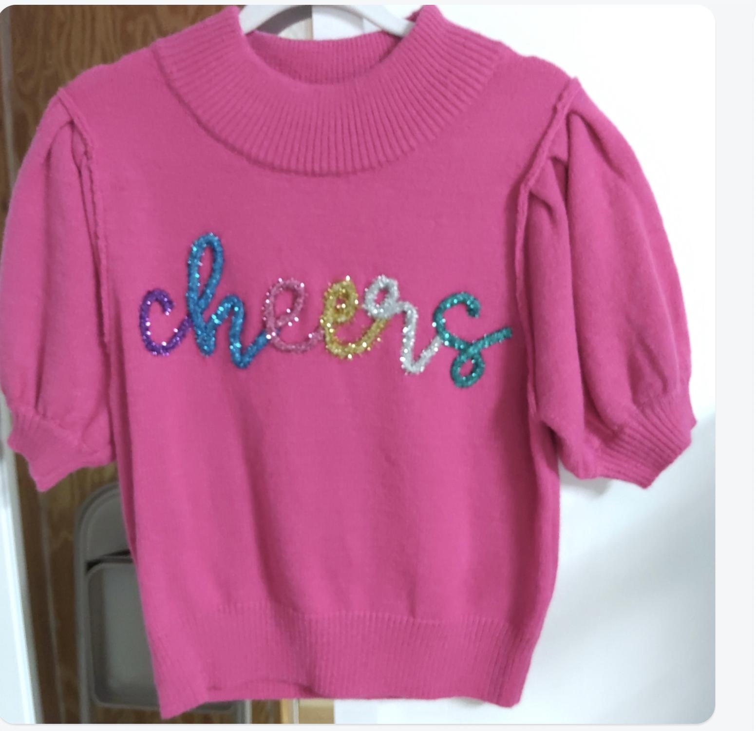 Peach Love - Women's Christmas Cheers Embroidery Sweatshirt