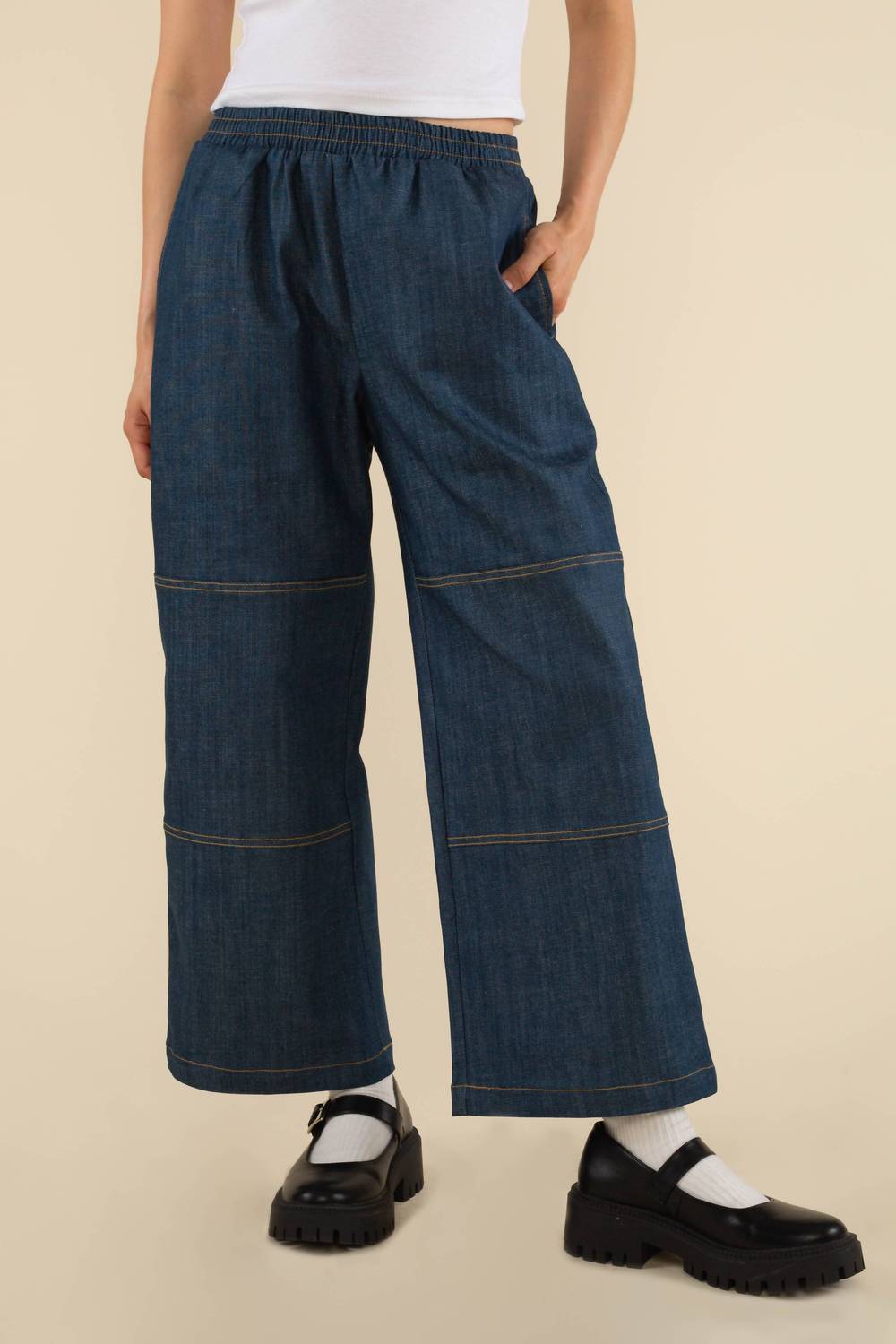 nlt Pico High Waisted Straight Leg Pants in blue - women's pants