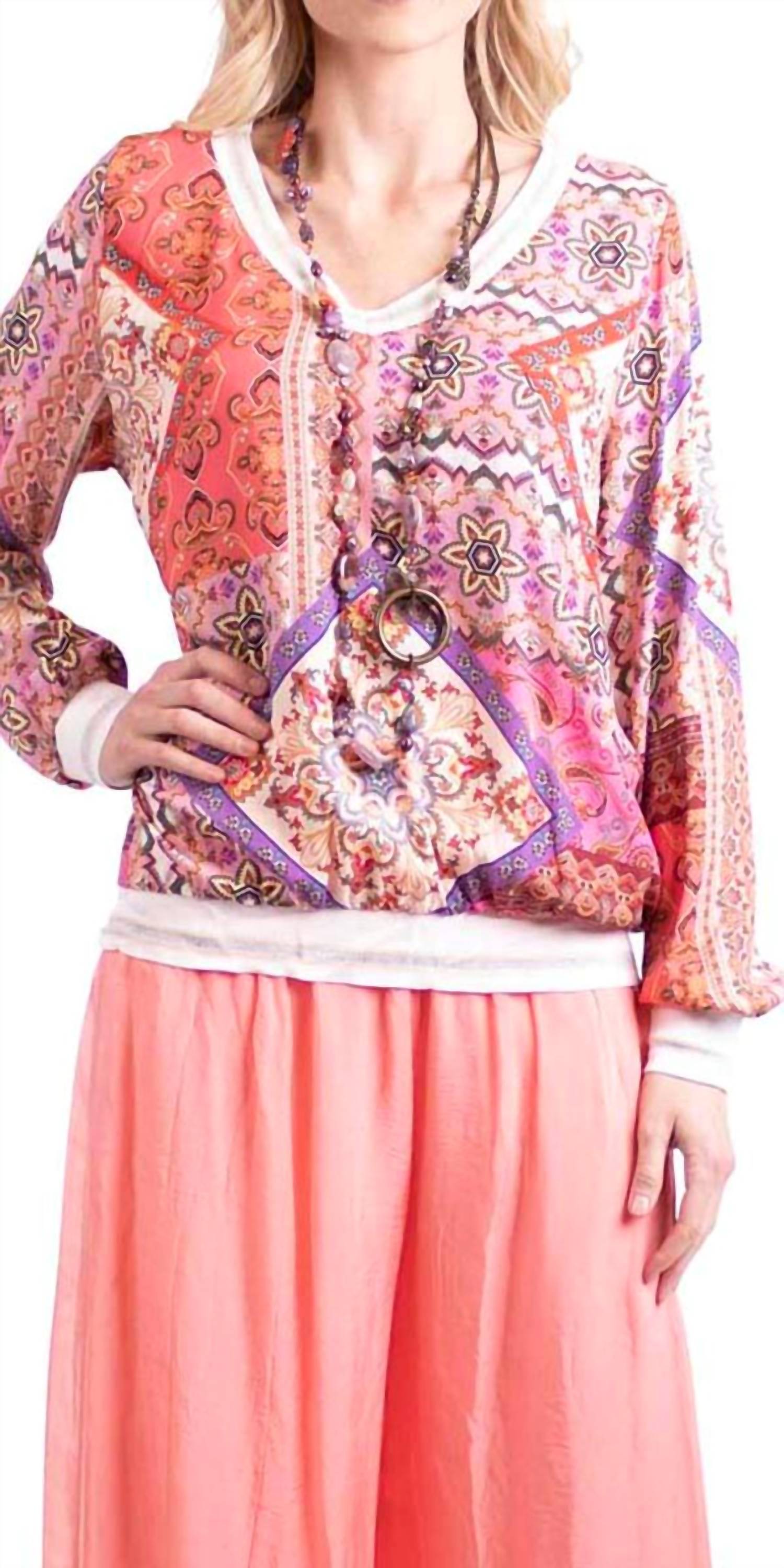Gigi Moda - Chia Long Sleeve Pasiley Blouse