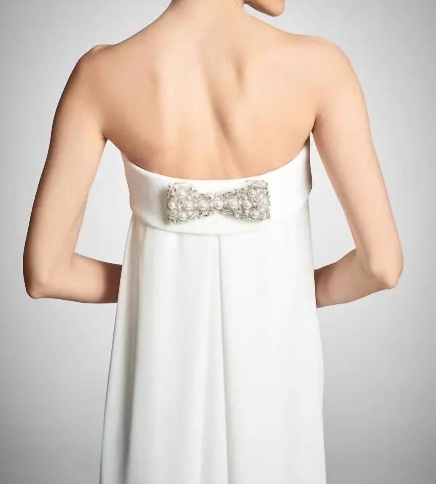 SACHIN & BABI Lourdes Strapless Beaded Bow Gown in ivory - women's dress - alternate view