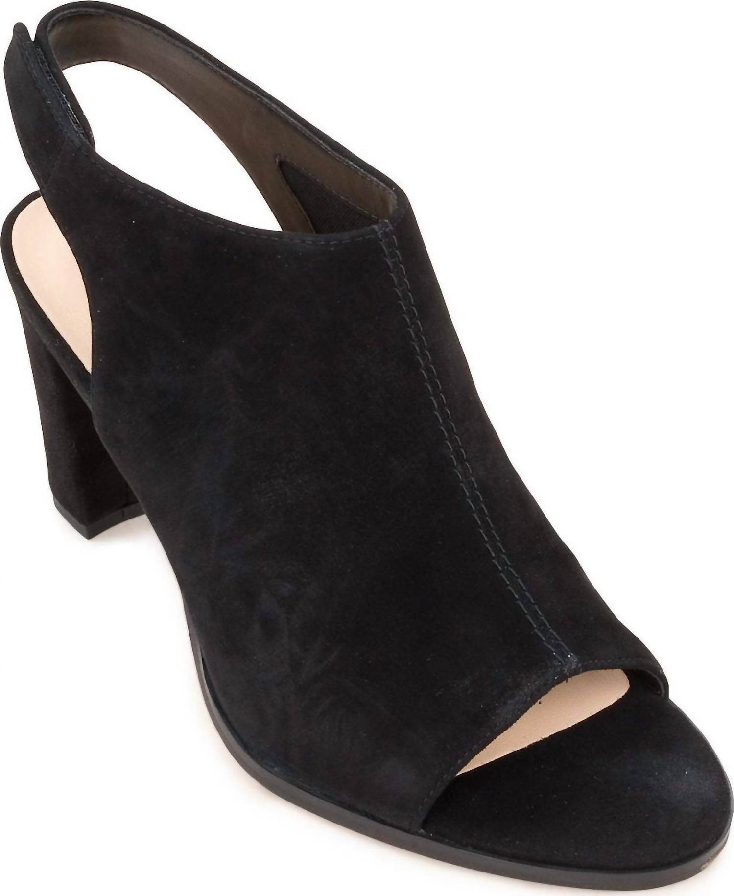Clarks Women's Kaylin85 Sling Heeled Sandal in black suede - women's sandal