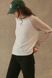 27 Miles Malibu Proctor Cashmere Pullover Sweater in coconut oatmeal espresso - women's sweater - view 5