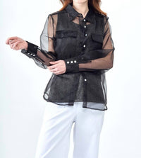 Insight - Sheer Organza Solid Blouse