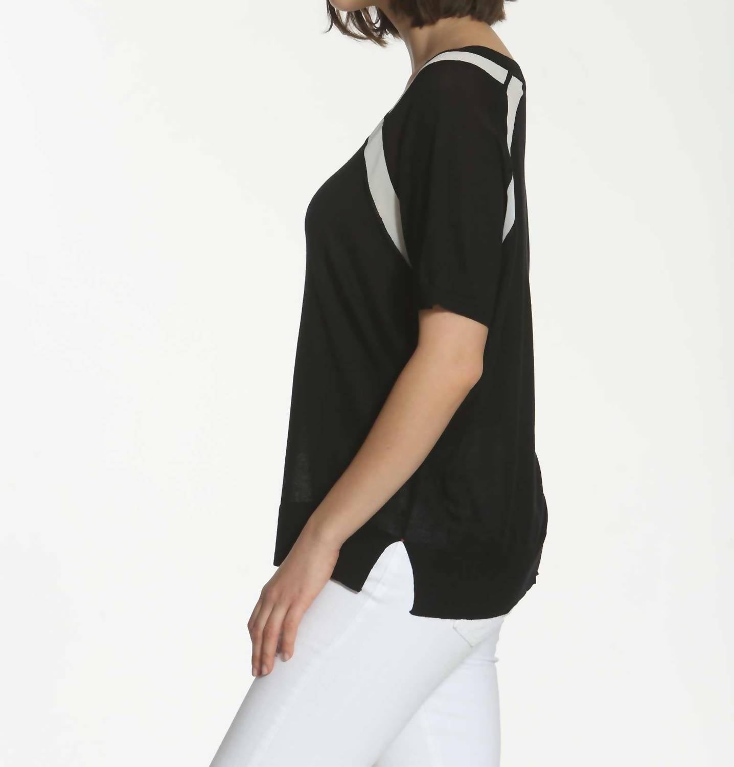 Sheer Trim Scoop Top