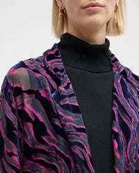 Johnny Was Justine Notched Collar Duster in purple and black - women's jacket - view 5