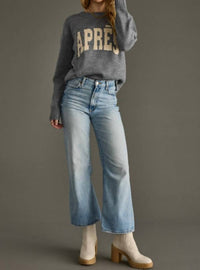 Panache Apparel Apres Ski Sweater in heather gray - women's sweater - detail view