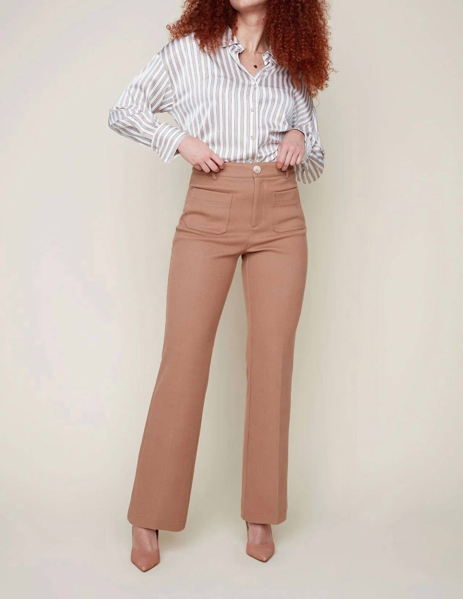 Renuar - High Waisted Flared Trousers