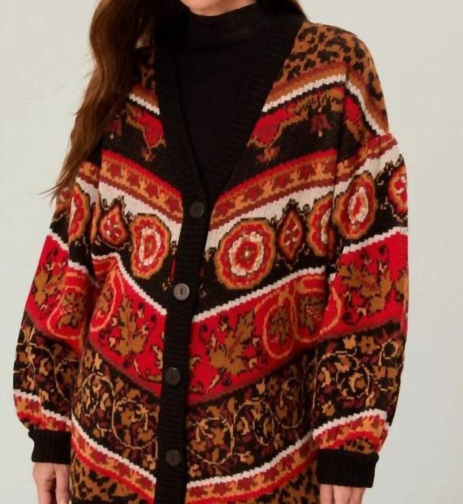 Farm Rio - Women's Ainika Tiles Knit Cardigan