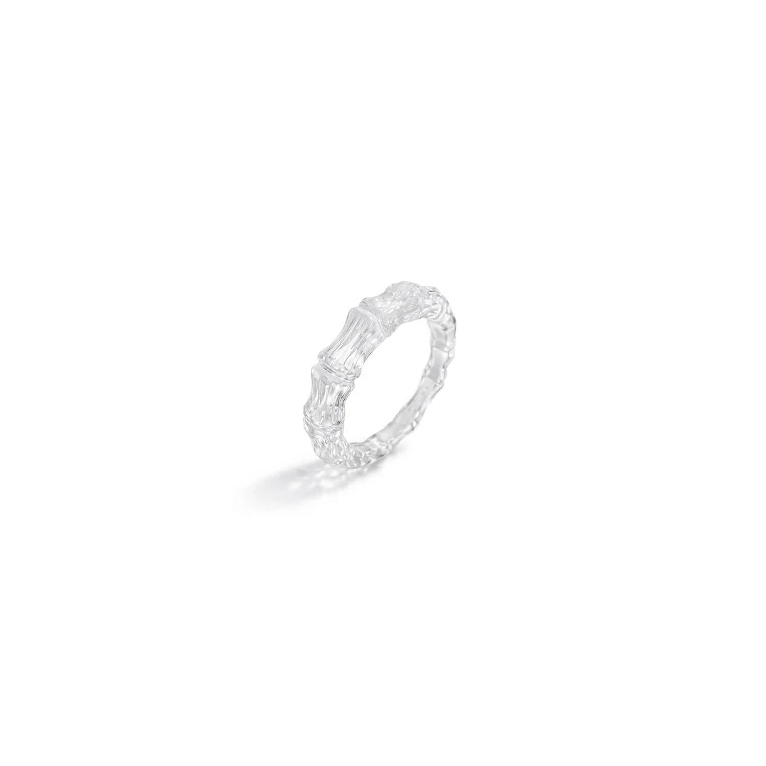 Gold & Honey - Women's Bamboo Lucite Rings - Set Of 5