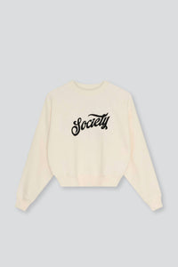 The New Society Girls Mazus Society Sweatshirt in ecru - kids' shirt