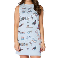STEWART SIMMONS Florida Sequin Spirit Sleeveless Dress in light blue - women's dress