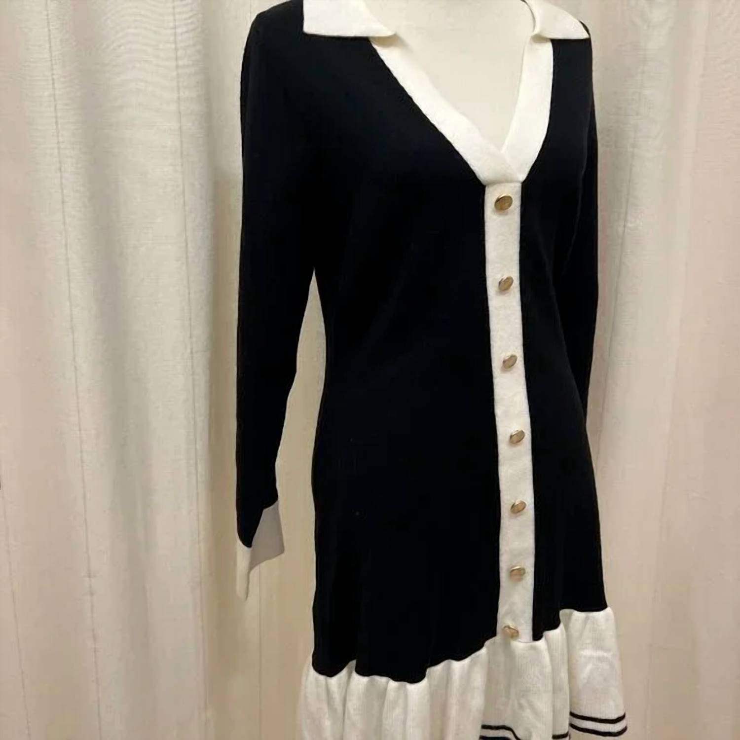 Able - Women's Color Blocked Mini Sweater Dress