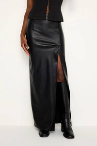 Good American - Faux Leather Maxi Skirt