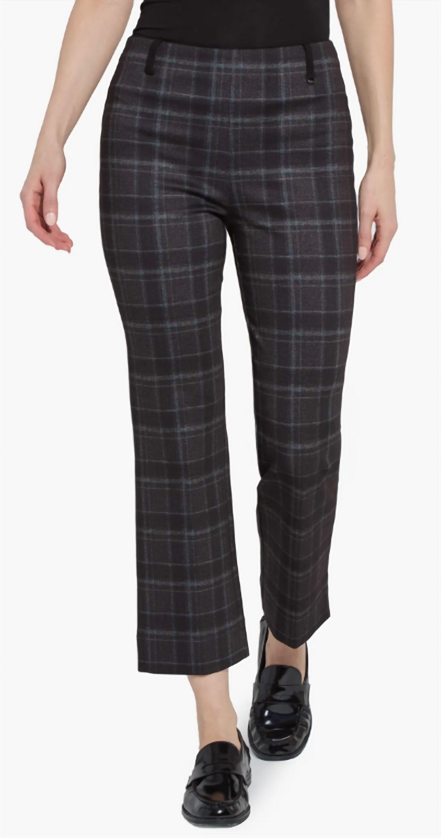 Lysse Women's Baby Boot Ankle Pant in bristol plaid - women's pants