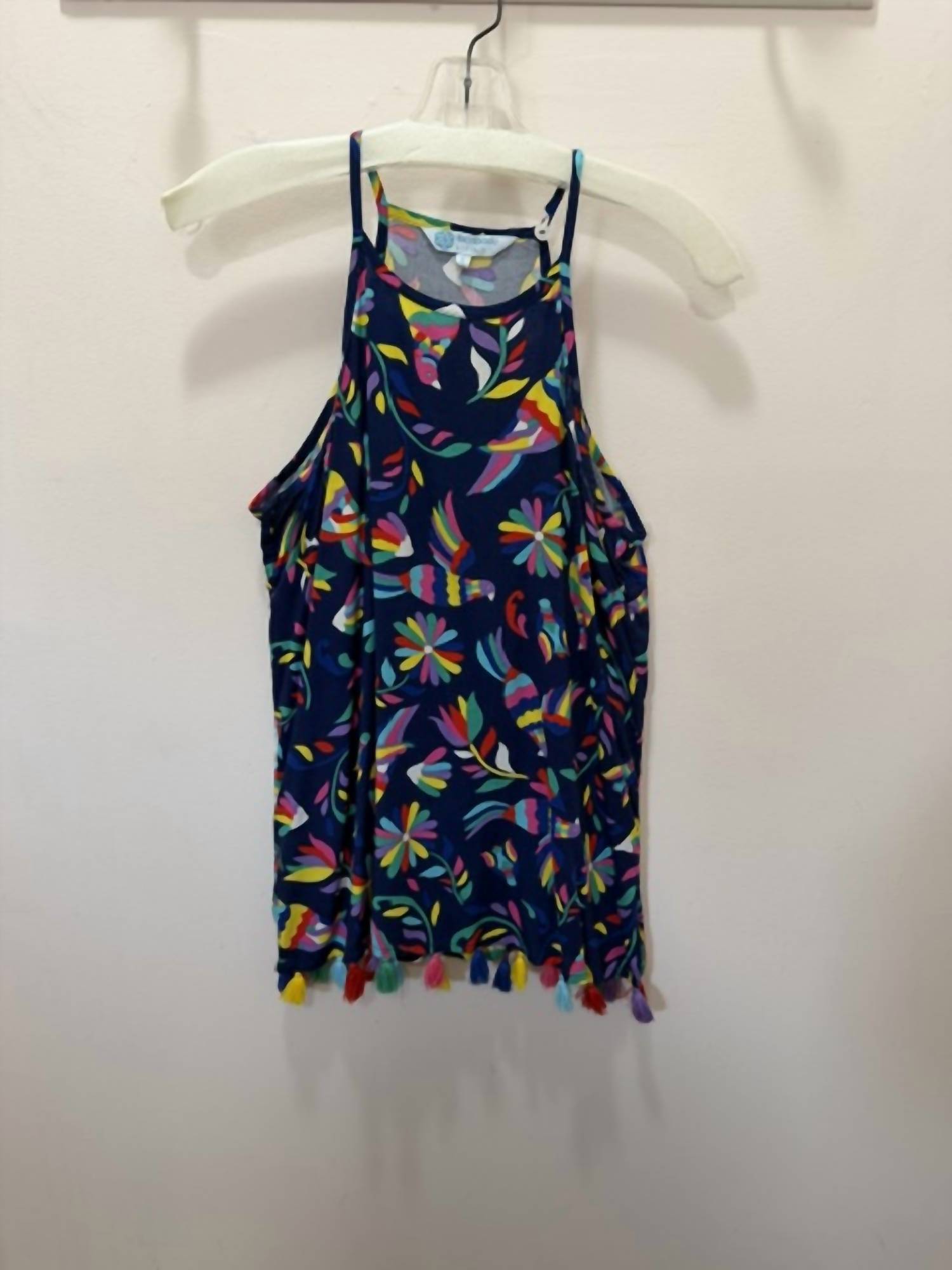 Escapada - Women's Parrot Print With Tassels Top