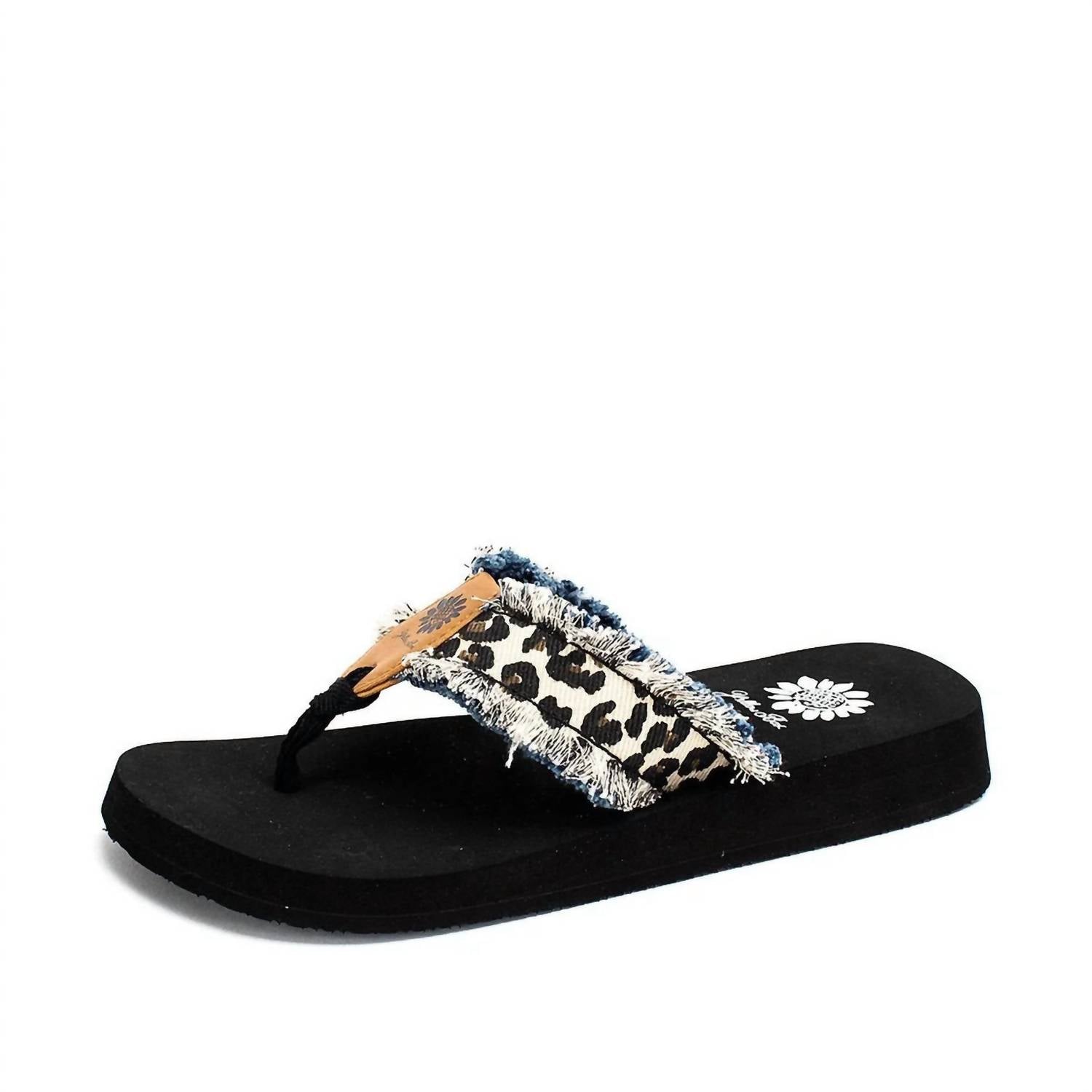 Yellowbox - Women's Denim Flipflop With Denim Fringe