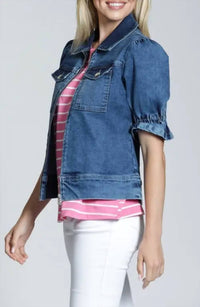 Apny - Zip Front Short Sleeve Jacket