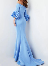 Jovani - Off The Shoulder Sheath Scuba Gown