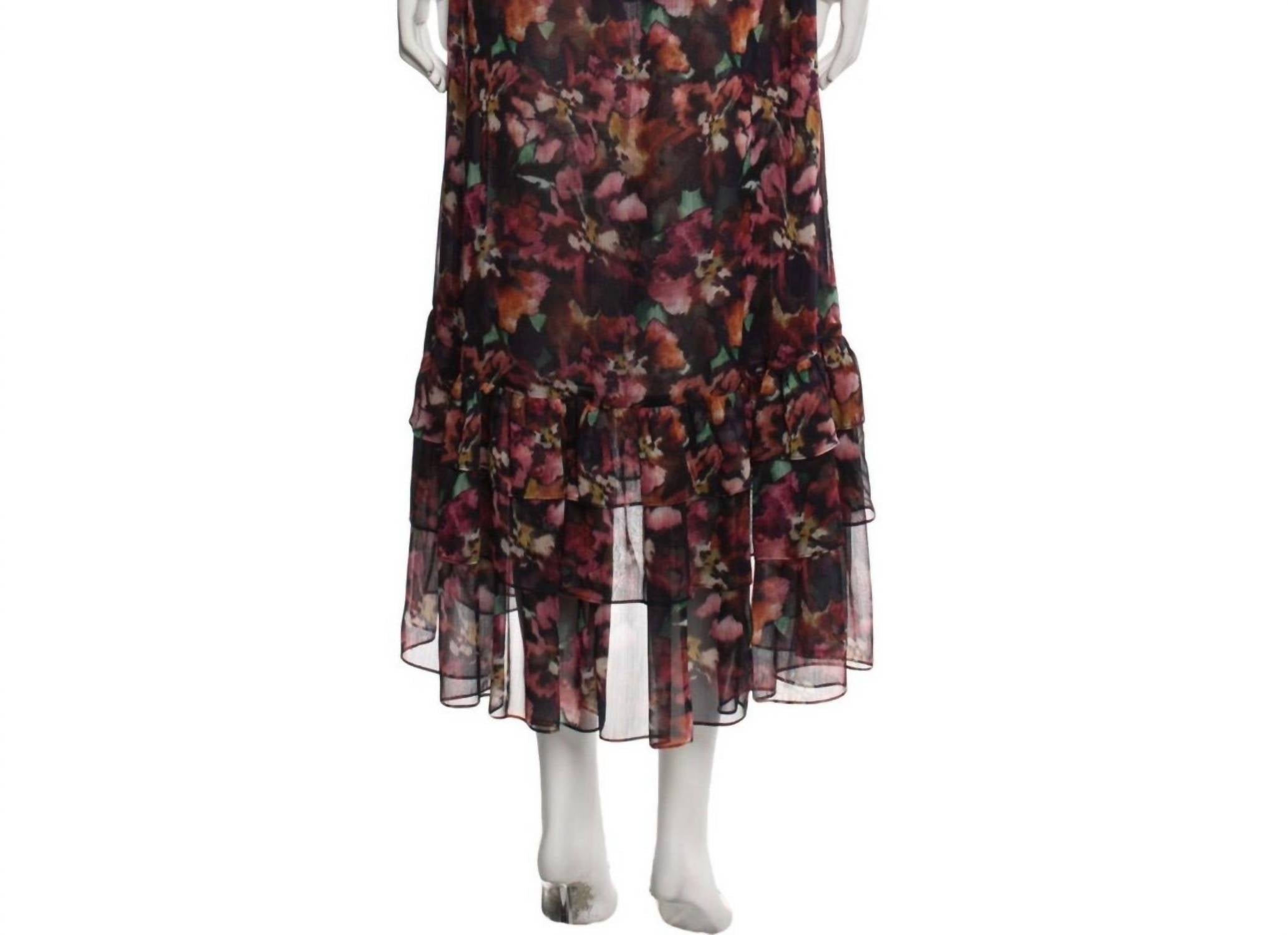 Misa Los Angeles - Floral Tiered Midi Skirt