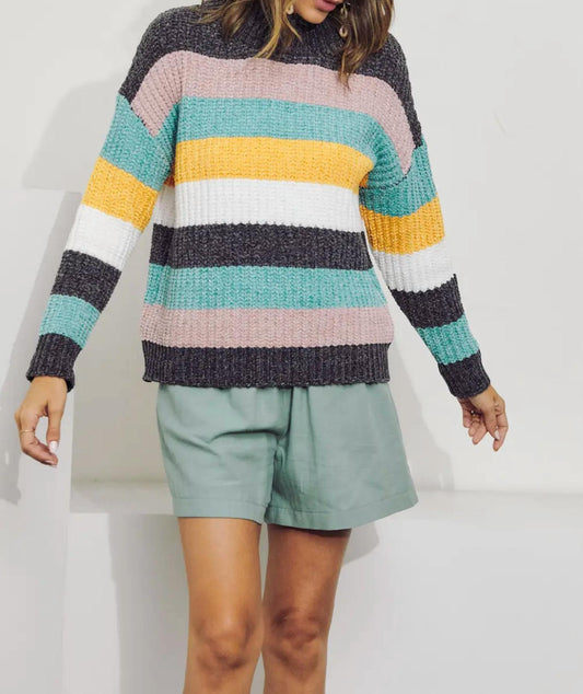 COLORBLOCK PANEL KNIT SWEATER