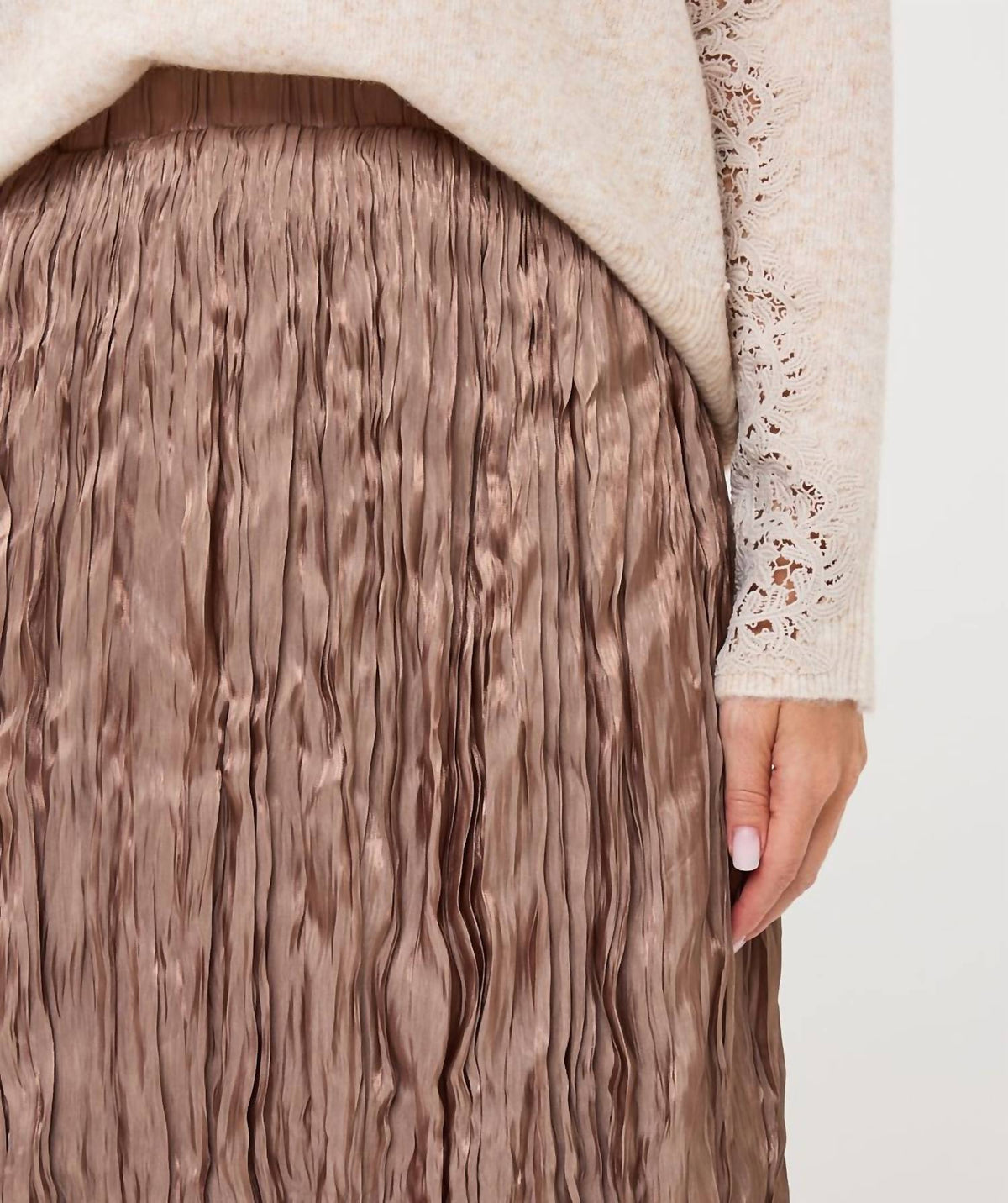 Esqualo - Midnight Pleated Midi Skirt