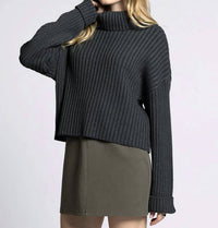 Weekend Los Angeles Virginia Relaxed Drop Shoulder Sweater in heather charcoal - women's sweater