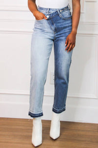 Risen - Trend Spin Two Tone Cross-over Straight Jeans
