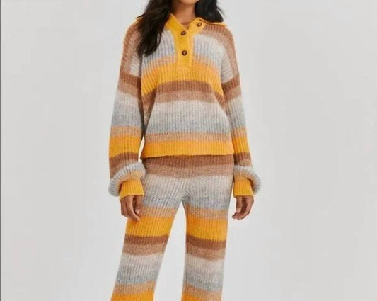 Something Navy - Striped Polo Sweater