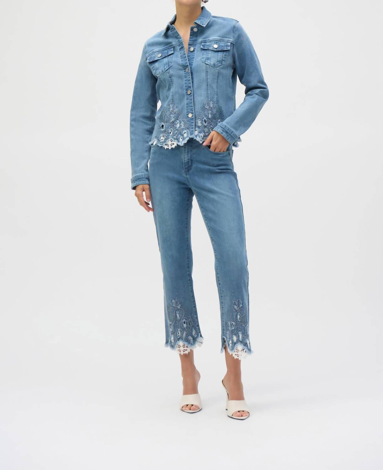 Joseph Ribkoff - Sybella Stretch Denim With Embroidery Jacket