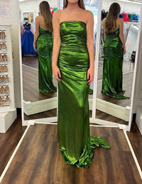 Sherri Hill - Metallic Strapless Sheath Gown