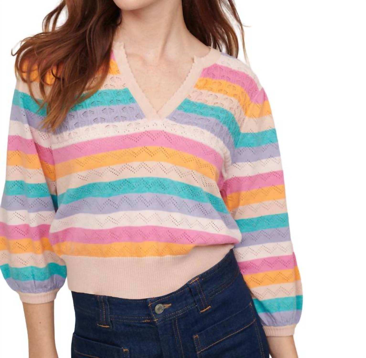 &Isla - PEACE STRIPE NOVELTY VEE - Snagged & Bagged