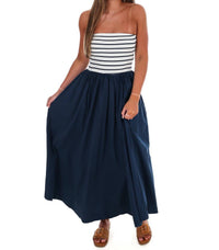 Hyfve - Women's Wanna Know Striped Strapless Midi Dress