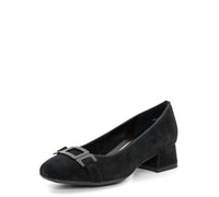 Ara Women's Buckle Block Heel Pump in black - women's heels - detail view