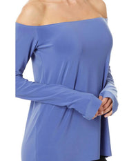 Norma Kamali - Long Sleeve Thumb Hole Off-shoulder Top
