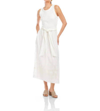 Fifteen Twenty Seline Contrast Midi Dress in off white - women's dress