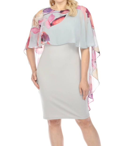 Joseph Ribkoff - FLORAL CAPE SHEATH DRESS